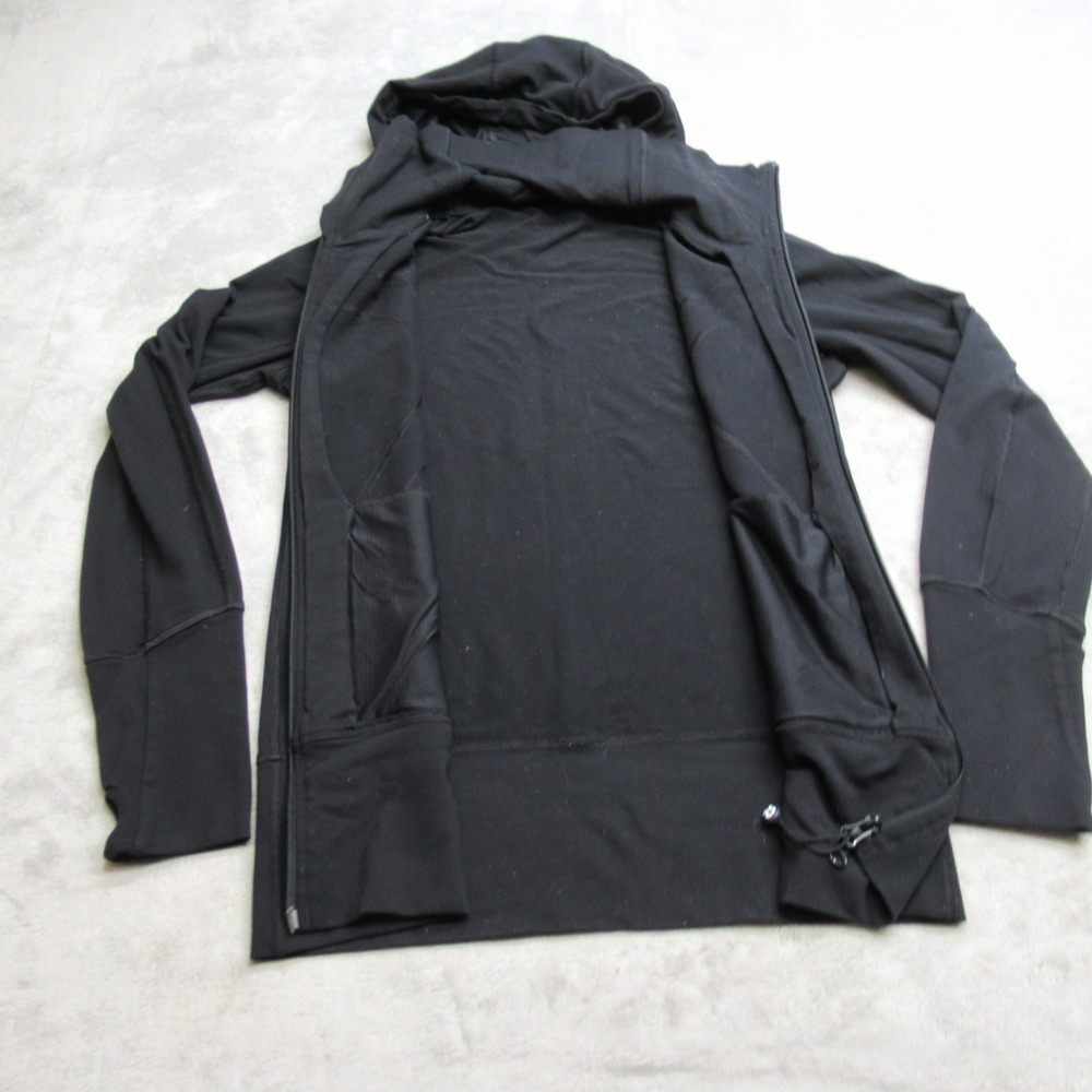 Lululemon Stride Jacket‎ Womens 8 Black Pockets Hooded Thumbholes Full Zip Yoga - Picture 3 of 11